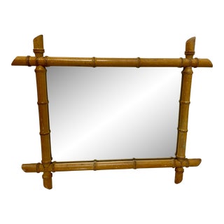 Antique Rustic Faux Bamboo Mirror From France - Circa 1920’s For Sale