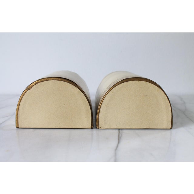 Pair of Vintage Leather Wrapped Bookends For Sale - Image 10 of 11