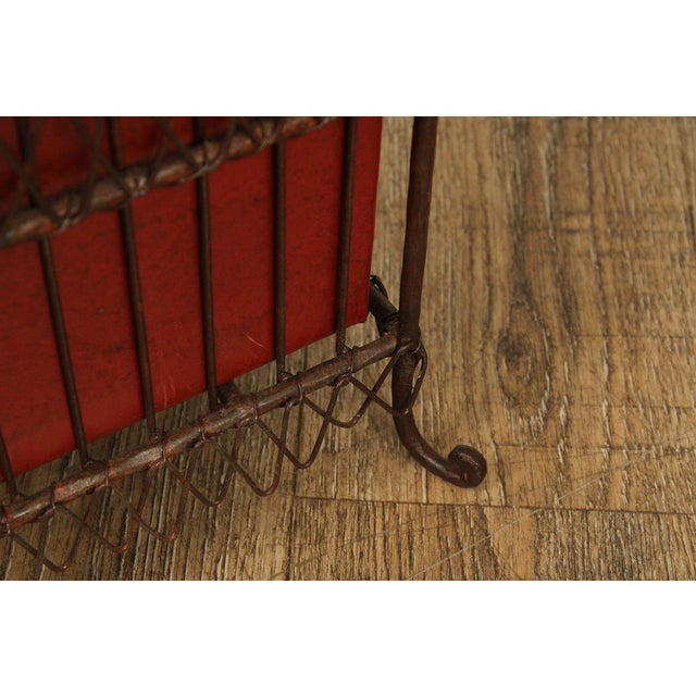 Vintage Wrought Iron Umbrella Stand with Red Liner For Sale In Philadelphia - Image 6 of 18