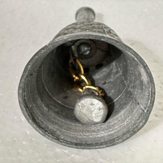 Metal Vintage Twentieth Century Cast Pewter Bell For Sale - Image 7 of 8