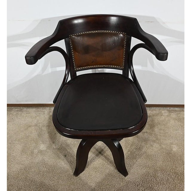 Swivel Desk Chair in Tinted Beech, 1940s For Sale - Image 10 of 17