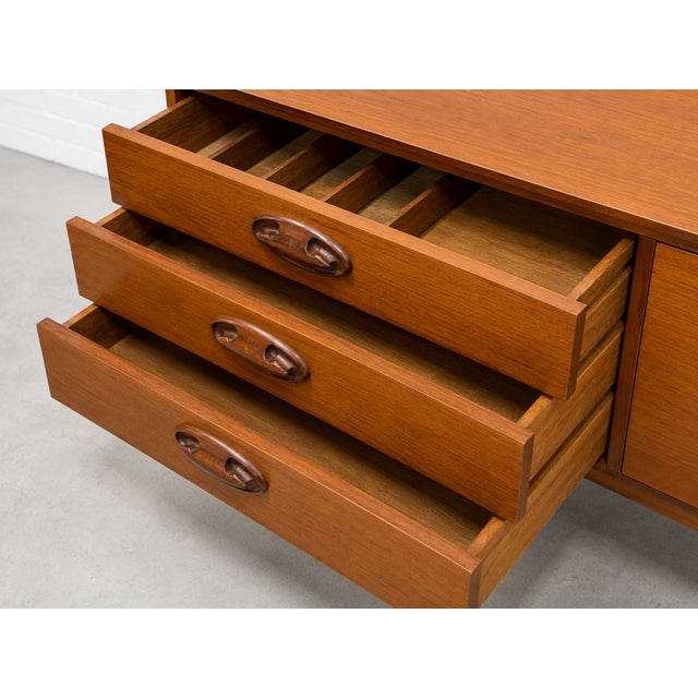Rare Mid Century Modern Danish Teak Credenza / Media Stand, C. 1960's For Sale - Image 12 of 16
