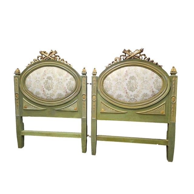 1920s Pair of French Single Headboards With Torch & Quiver Motif Chairish