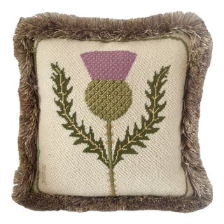 Hand-Stitched Needlepoint Pillow For Sale