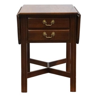 Jamestown Sterling Solid Mahogany Traditional Style 18" Pembroke Drop Leaf Accent End Table For Sale