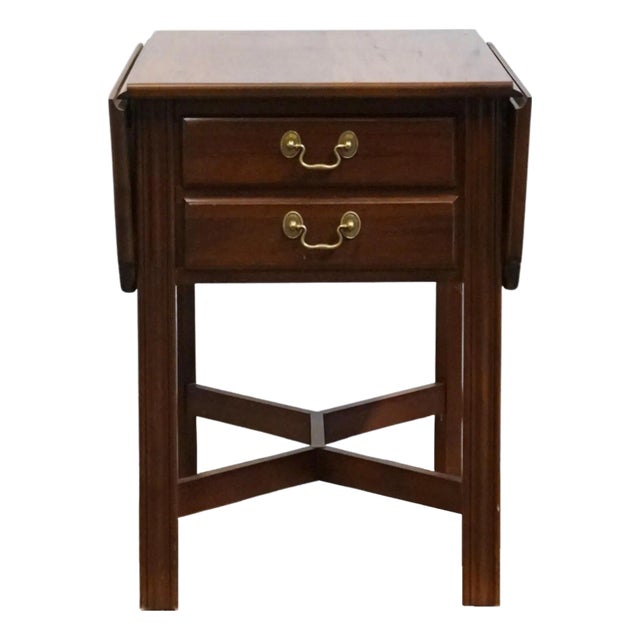 Jamestown Sterling Solid Mahogany Traditional Style 18" Pembroke Drop Leaf Accent End Table For Sale