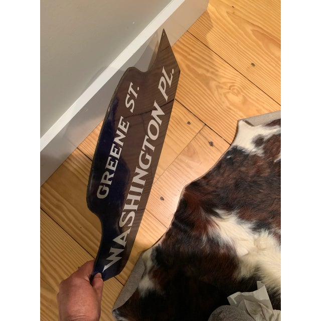 Vintage Greenwich Village New York City Enamel Street Sign For Sale - Image 10 of 11