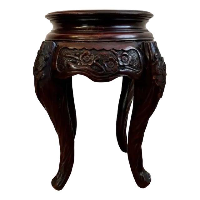 Oriental Carved Jardiniere Stand, 1890s For Sale
