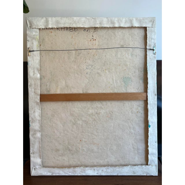 Girl With Blue Balloon 2005 Large Statement Piece Oil Painting by Zaza Khabuliani, Original, Signed For Sale - Image 12 of 12