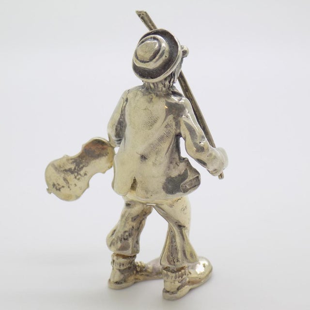 Vintage Italian Handmade Silver Circus Violinist Figurine from Angini, Arezzo, Tuscany, Italy, 1970s For Sale - Image 6 of 14