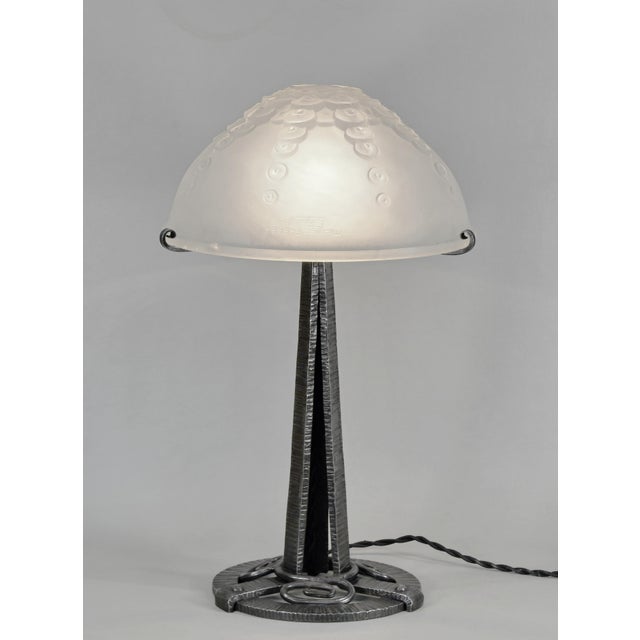 Muller Frères 1920 French Art Deco Lamp by Muller Freres France For Sale - Image 4 of 13