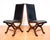 Mid-Century Modern Mid-Century Spanish Oak and Black Leather Dining Chairs by Pierre Lottier for Valmazan, 1960s, Set of 6 For Sale - Image 3 of 18