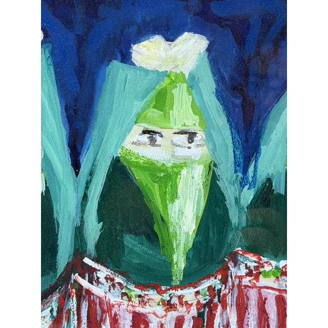 1970s Mohamed Hamri Moroccan Modernist Painting Three Veiled Women, Signed For Sale - Image 11 of 18