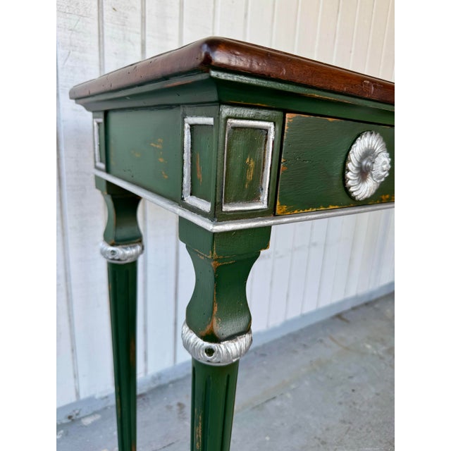 Avocado Fine Theodore Alexander Castle Bromwich Country French 4 Drawer Console Table For Sale - Image 8 of 11