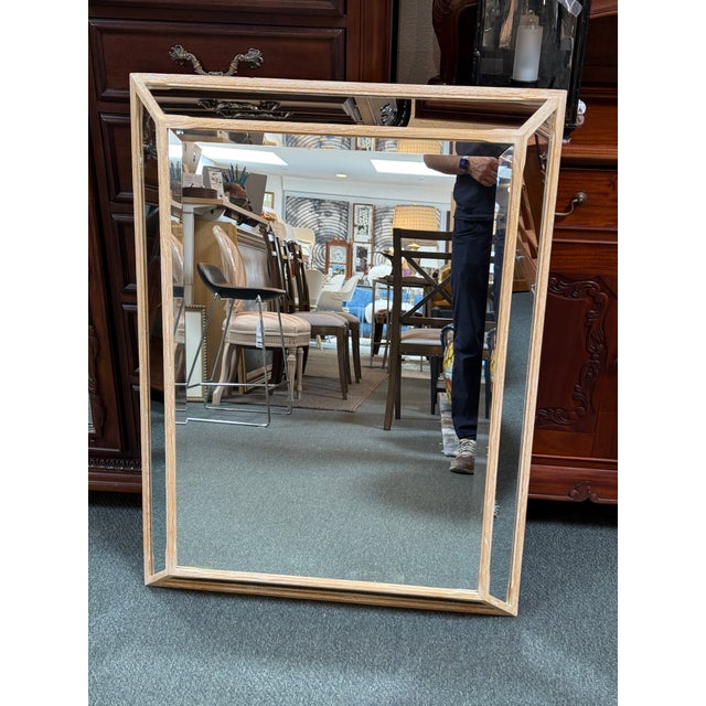 Serena & Lily Birch Wood Shadow Box Wall Mirror For Sale - Image 9 of 12