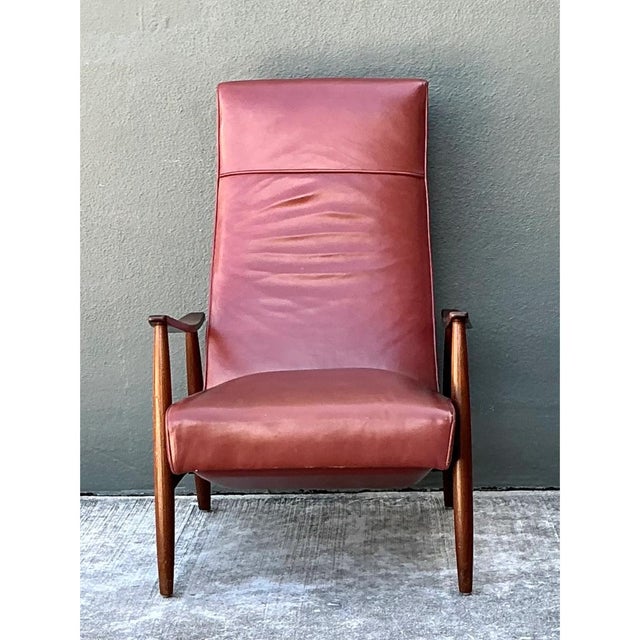 Vintage Milo Baughman for Thayer Coggin Leather Reclining Lounge Chair For Sale In West Palm - Image 6 of 12