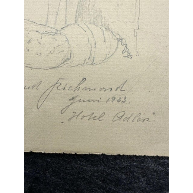 Beige Carl Heinz Berberich, Nude Drawing, 1923, Pencil For Sale - Image 8 of 13