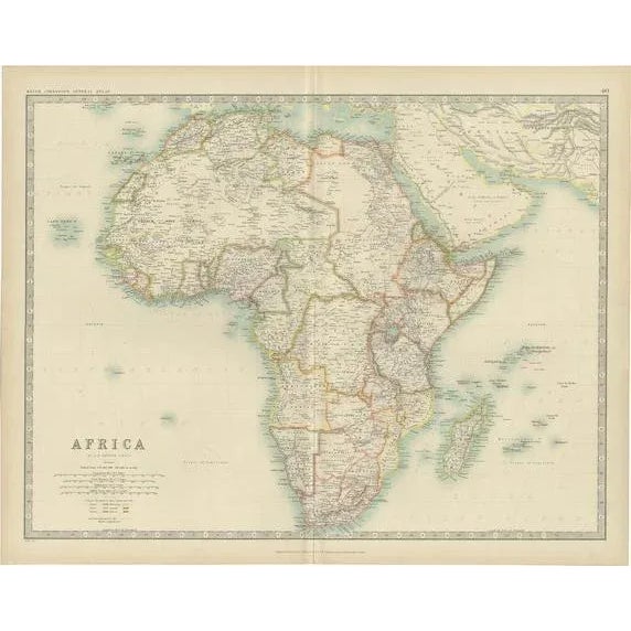 1900 - 1909 Antique Map of Africa by Johnston, 1909 For Sale - Image 5 of 5