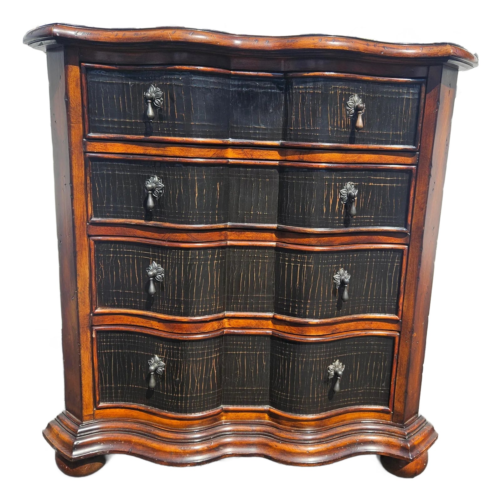 1990s Ethan Allen Lucca Serpentine Chest of Drawers Dresser Night