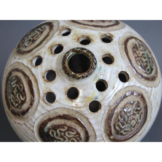 Vintage French Ceramic Flower Holder by Marcel Giraud, 1960s For Sale - Image 12 of 16