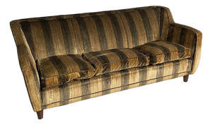 Art Deco Italian Striped Velvet Sofa, 1930s