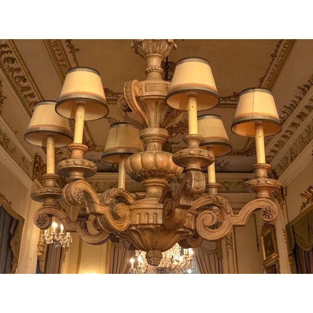19th Century Antique Gustavian Style Swedish Beechwood Chandelier For Sale - Image 5 of 9