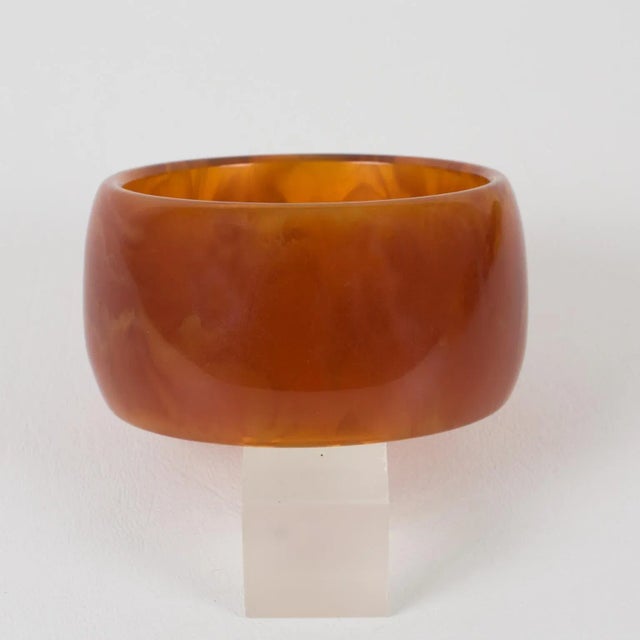 Bakelite Bracelet Bangle Red Tea Amber Marble For Sale - Image 4 of 4