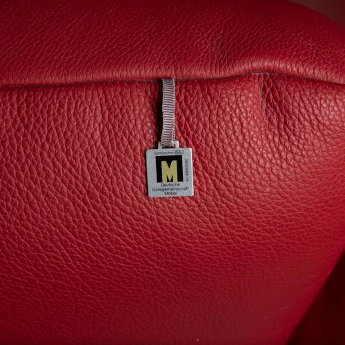 Three-Seater Sofa in Red Leather from Koinor Rossini For Sale - Image 9 of 15
