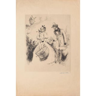Offering - Original Etching on Paper by Georges Villa - 1940 ca. For Sale