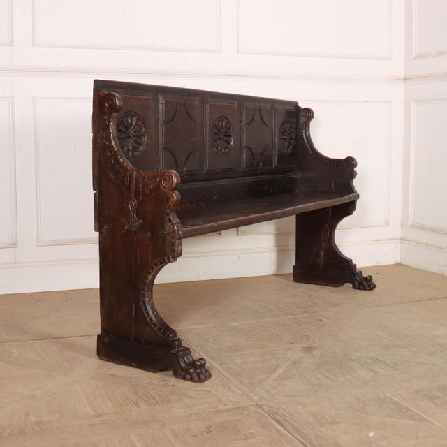 Wood Italian Carved Walnut Bench For Sale - Image 7 of 11