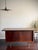 Vintage American Mid Century Modern Walnut Credenza, Sliding Door Sideboard, Media Console, Tv Stand & Record Cabinet For Sale - Image 11 of 11