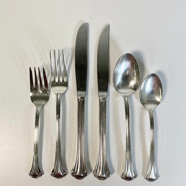 Hollywood Regency 1970s Vintage Traditional Hollywood Regency Silver Plate Flatware - Set of 71 For Sale - Image 3 of 18