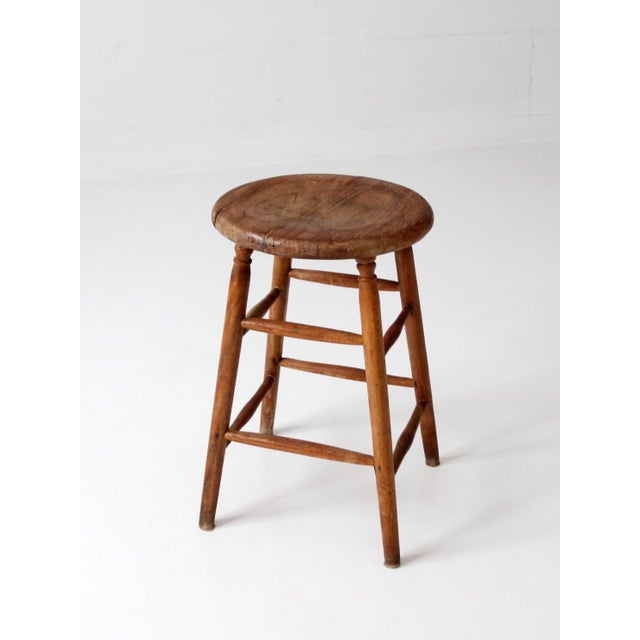 Farmhouse Antique Primitive Farmhouse Stool For Sale - Image 3 of 13