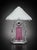 1980s Art Deco Frankart Style Chrome Table Lamp Pink Vianne Frosted Glass Nude Lady For Sale - Image 18 of 18