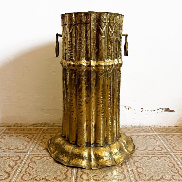 Vintage Hollywood Regency Italian Brass Umbrella Stand, 1950s For Sale - Image 13 of 13