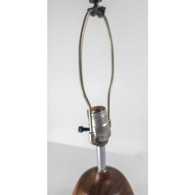 Brown Mid 20th Century Scandinavian Danish Modern Boudoir Table Lamp in Teak For Sale - Image 8 of 11