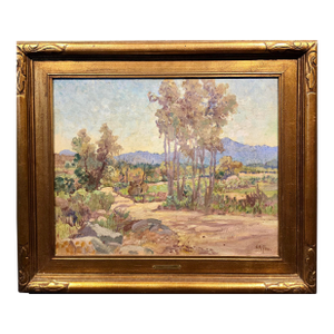 Charles Fries -Plein Air Landscape in Alpine Near San Diego -1927 Oil Painting
