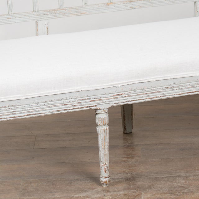 19th Century Swedish Gustavian Gray Painted Bench For Sale - Image 12 of 18