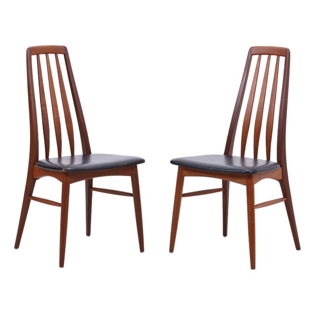 Danish Eva Chairs in Teak by Niels Koefoed, Set of 2 For Sale