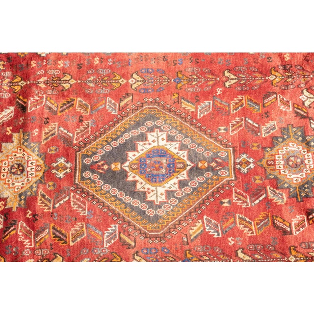 Semi-Antique Hand-Knotted Persian Qashqai Rug 5'8" X 8'4" For Sale - Image 11 of 17