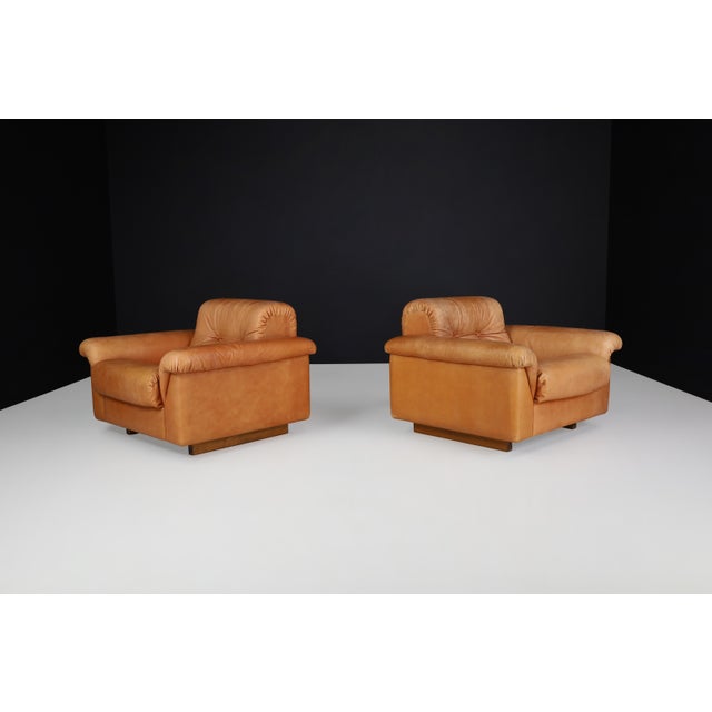 1970s Swiss DS 45 Lounge Chairs in Patinated Leather from de Sede, 1970s, Set of 4 For Sale - Image 5 of 17