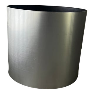 Postmod Silver Resin Cylindrical Planter Attributed to Paul Mayen For Sale