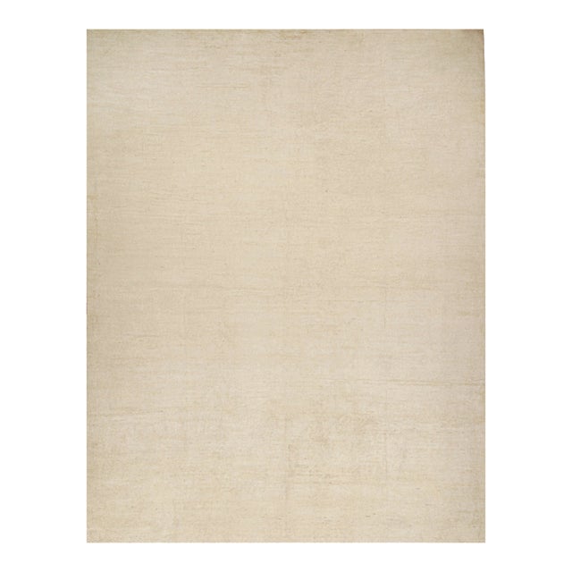 Rug & Kilim’s Solid Beige-Brown Rug in Tone-on-Tone Contemporary Style - 14x18 For Sale
