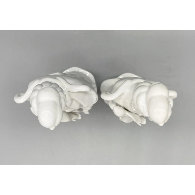White 20th Century Blanc De Chine Porcelain Geisha Figurines - a Pair For Sale - Image 8 of 11