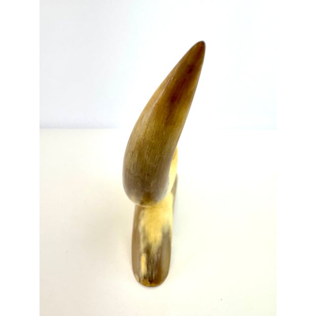 Vintage Mid-Century Sculptural Cow Horn Cigar Ashtray & Rest For Sale - Image 9 of 10