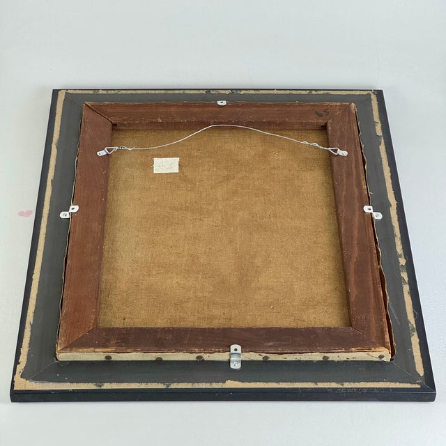 Baby Blue Original Vintage New York Artist Eugene Arcieri Bright O/C Mid 20th C. Framed Painting For Sale - Image 8 of 10