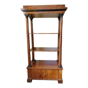 Early 20th Century Antique Biedermeier Style Etagere Shelving Unit With Single Drawer