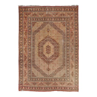 Antique Haji Jalili Tabriz Rug With Ivory Field and Fine Medallion Design 12'8 X 17'7 For Sale
