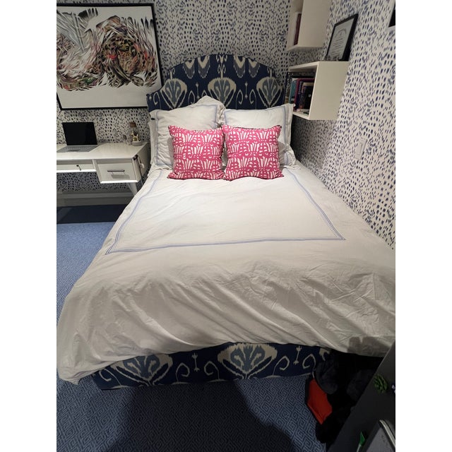 Kravet Custom Full Size Bed With Padded Headboard and Sideboards Chairish