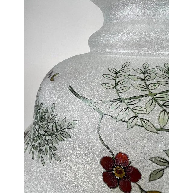 Vintage Spring Milk Glass Floral Table Lamp For Sale - Image 10 of 15